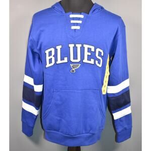 St. Louis Blues Hockey NHL Blue Pullover Sweatshirt with Laces New Size Small